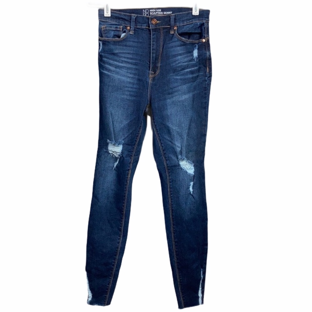 NOBO Sculpting High Rise Skinny Distressed Jeans